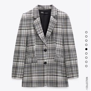 ZARA PLAID TAILORED BLAZER